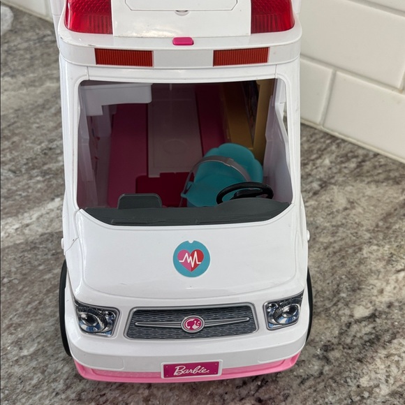 Mattel Barbie Ambulance Vehicle Play set Care Clinic Lights Sound Hospital - Picture 6 of 17